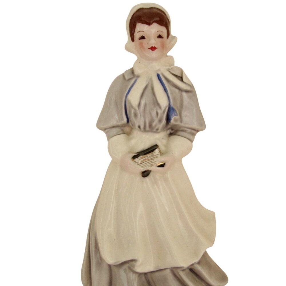 Vintage 50s Florence Ceramics Priscilla Pilgrim Figurine USA Made THANKSGIVING